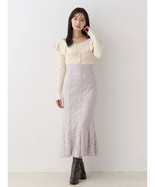 MERCURYDUO(マーキュリーデュオ)の「レースマーメイドスカート(スカート・レディース・オフホワイト/ラベンダー・SMALL/MEDIUM)」の7枚目の写真