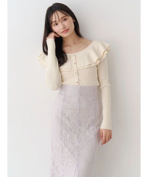 MERCURYDUO(マーキュリーデュオ)の「レースマーメイドスカート(スカート・レディース・オフホワイト/ラベンダー・SMALL/MEDIUM)」の11枚目の写真