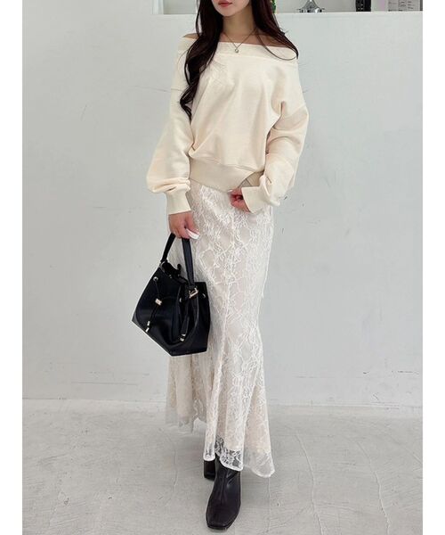 MERCURYDUO(マーキュリーデュオ)の「レースマーメイドスカート(スカート・レディース・オフホワイト/ラベンダー・SMALL/MEDIUM)」の18枚目の写真