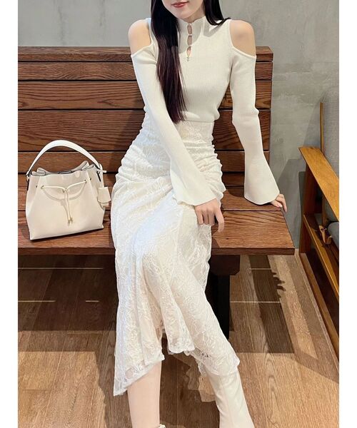 MERCURYDUO(マーキュリーデュオ)の「レースマーメイドスカート(スカート・レディース・オフホワイト/ラベンダー・SMALL/MEDIUM)」の21枚目の写真