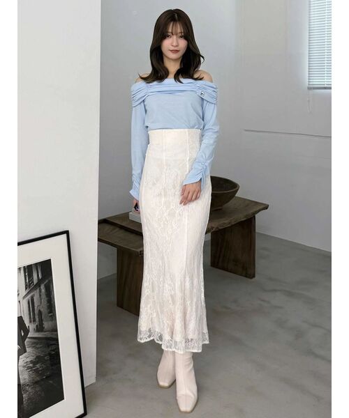 MERCURYDUO(マーキュリーデュオ)の「レースマーメイドスカート(スカート・レディース・オフホワイト/ラベンダー・SMALL/MEDIUM)」の14枚目の写真