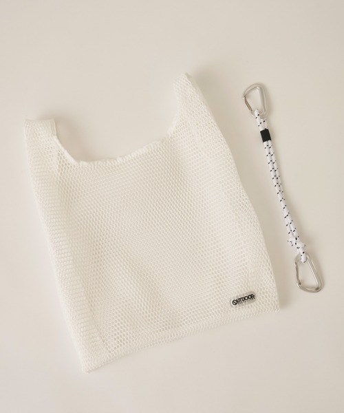 AIC.（エーアイシー）の「OUTDOOR Mesh Shopper[M]（トートバッグ・レディース・ホワイト/ブラック・FREE）」の4枚目の写真