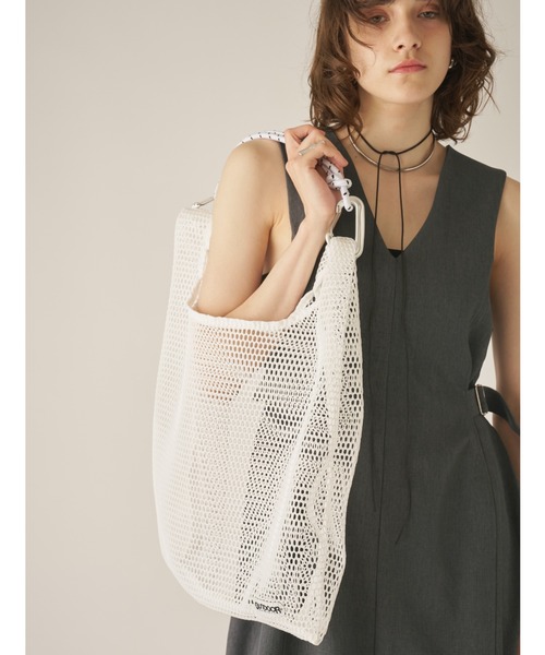 AIC.（エーアイシー）の「OUTDOOR Mesh Shopper[M]（トートバッグ・レディース・ホワイト/ブラック・FREE）」の6枚目の写真