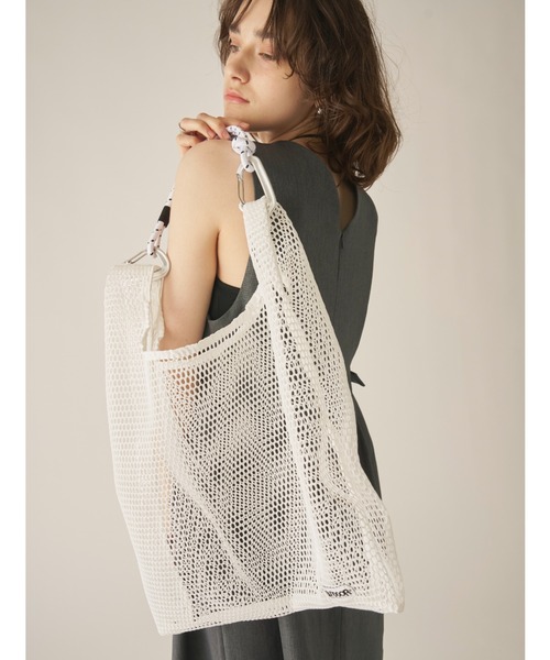AIC.（エーアイシー）の「OUTDOOR Mesh Shopper[M]（トートバッグ・レディース・ホワイト/ブラック・FREE）」の14枚目の写真