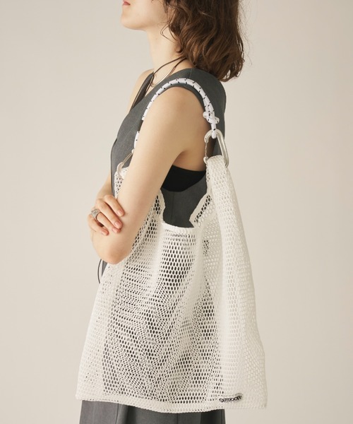 AIC.（エーアイシー）の「OUTDOOR Mesh Shopper[M]（トートバッグ・レディース・ホワイト/ブラック・FREE）」の15枚目の写真