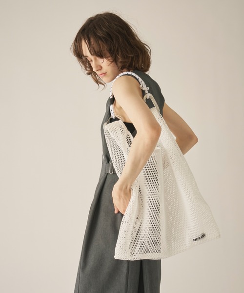 AIC.（エーアイシー）の「OUTDOOR Mesh Shopper[M]（トートバッグ・レディース・ホワイト/ブラック・FREE）」の10枚目の写真