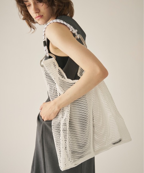 AIC.（エーアイシー）の「OUTDOOR Mesh Shopper[M]（トートバッグ・レディース・ホワイト/ブラック・FREE）」の11枚目の写真