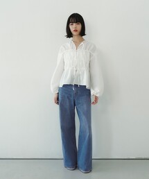 EMMEL REFINES | <EMMEL REFINES>EM ハイウエスト ワイド デニム(デニムパンツ)