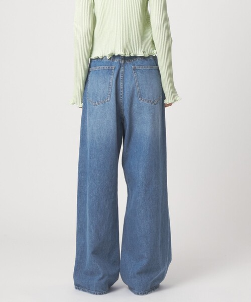 EMMEL REFINES（エメルリファインズ）の「＜EMMEL REFINES＞EM ハイウエスト ワイド デニム（デニムパンツ・レディース・ライトブルー/コバルトブルー・XS/S/M）」の6枚目の写真
