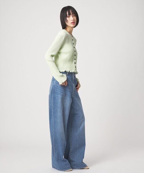 EMMEL REFINES（エメルリファインズ）の「＜EMMEL REFINES＞EM ハイウエスト ワイド デニム（デニムパンツ・レディース・ライトブルー/コバルトブルー・XS/S/M）」の7枚目の写真