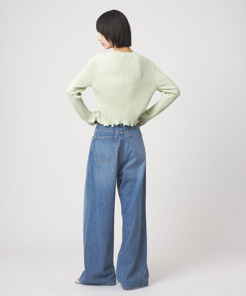 EMMEL REFINES（エメルリファインズ）の「＜EMMEL REFINES＞EM ハイウエスト ワイド デニム（デニムパンツ・レディース・ライトブルー/コバルトブルー・XS/S/M）」の8枚目の写真