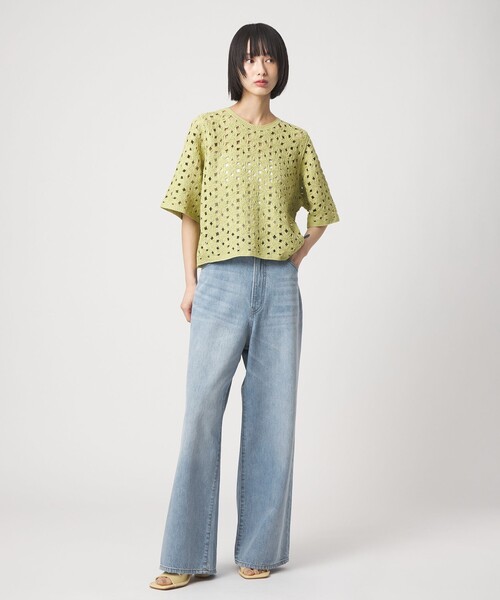 EMMEL REFINES（エメルリファインズ）の「＜EMMEL REFINES＞EM ハイウエスト ワイド デニム（デニムパンツ・レディース・ライトブルー/コバルトブルー・XS/S/M）」の13枚目の写真