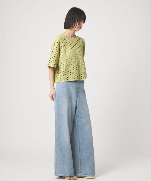 EMMEL REFINES（エメルリファインズ）の「＜EMMEL REFINES＞EM ハイウエスト ワイド デニム（デニムパンツ・レディース・ライトブルー/コバルトブルー・XS/S/M）」の14枚目の写真