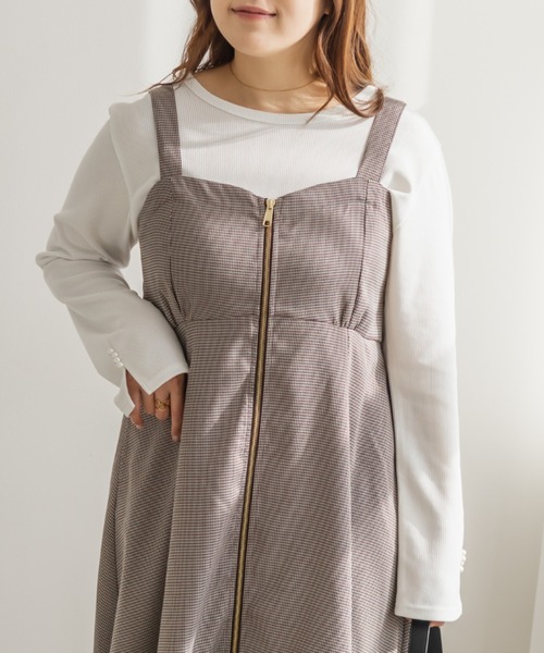 CLETTE（クレット）の「CLETTEオリジナル袖口パールリブカットソー（Tシャツ/カットソー・レディース・ブラック/ホワイト・4L/3L/LL）」の2枚目の写真