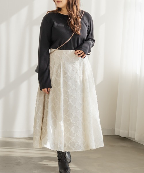 CLETTE（クレット）の「CLETTEオリジナル袖口パールリブカットソー（Tシャツ/カットソー・レディース・ブラック/ホワイト・4L/3L/LL）」の7枚目の写真