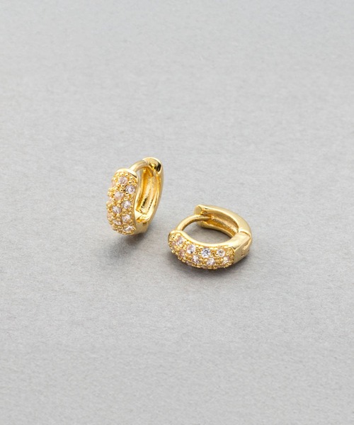 Cream dot.(クリームドット)の「繊細ビジューのキャッチレスミニフープピアス(ピアス(両耳用)・レディース・シルバー/ゴールド・#8/#6/#10)」の10枚目の写真