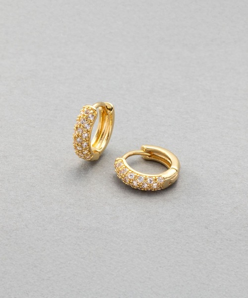 Cream dot.(クリームドット)の「繊細ビジューのキャッチレスミニフープピアス(ピアス(両耳用)・レディース・シルバー/ゴールド・#8/#6/#10)」の11枚目の写真