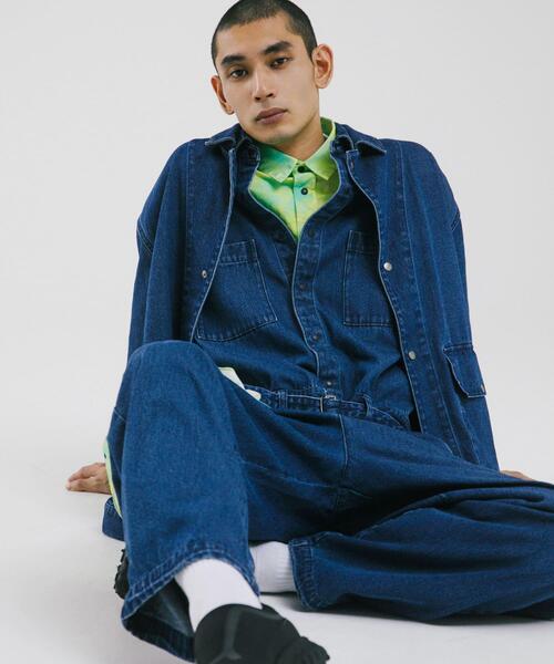 EKAL（エカル）の「デニムカバーオール（カバーオール・メンズ・ブルー・LARGE/MEDIUM）」の2枚目の写真