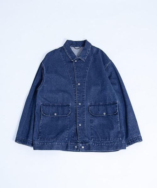 EKAL（エカル）の「デニムカバーオール（カバーオール・メンズ・ブルー・LARGE/MEDIUM）」の4枚目の写真