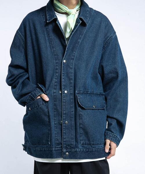 EKAL（エカル）の「デニムカバーオール（カバーオール・メンズ・ブルー・LARGE/MEDIUM）」の6枚目の写真