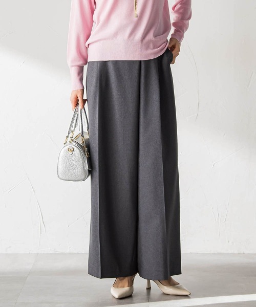 LAUTREAMONT(ロートレアモン)の「ソフィーツイルストレッチワイドパンツ ≪洗える≫(その他パンツ・レディース・オフホワイト/チャコールグレー・7号/9号/11号)」の2枚目の写真
