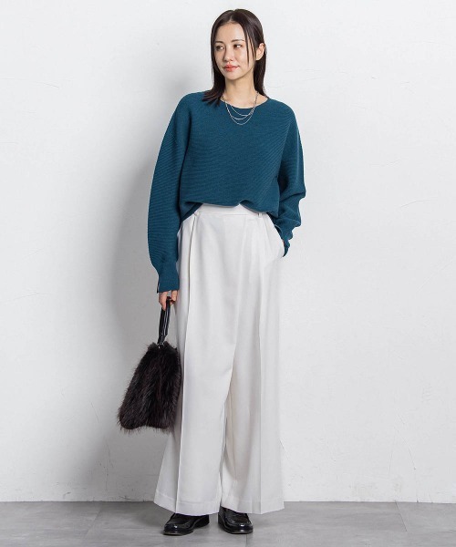 LAUTREAMONT(ロートレアモン)の「ソフィーツイルストレッチワイドパンツ ≪洗える≫(その他パンツ・レディース・オフホワイト/チャコールグレー・7号/9号/11号)」の5枚目の写真