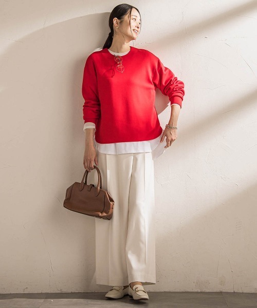 LAUTREAMONT(ロートレアモン)の「ソフィーツイルストレッチワイドパンツ ≪洗える≫(その他パンツ・レディース・オフホワイト/チャコールグレー・7号/9号/11号)」の9枚目の写真