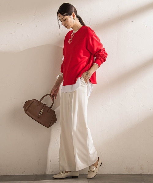 LAUTREAMONT(ロートレアモン)の「ソフィーツイルストレッチワイドパンツ ≪洗える≫(その他パンツ・レディース・オフホワイト/チャコールグレー・7号/9号/11号)」の10枚目の写真