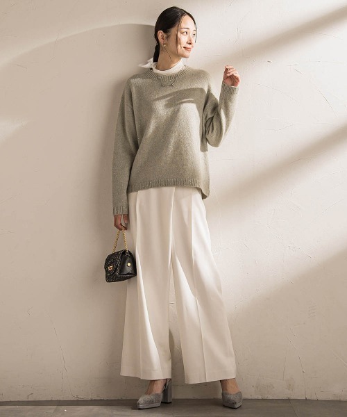 LAUTREAMONT(ロートレアモン)の「ソフィーツイルストレッチワイドパンツ ≪洗える≫(その他パンツ・レディース・オフホワイト/チャコールグレー・7号/9号/11号)」の11枚目の写真