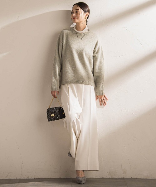 LAUTREAMONT(ロートレアモン)の「ソフィーツイルストレッチワイドパンツ ≪洗える≫(その他パンツ・レディース・オフホワイト/チャコールグレー・7号/9号/11号)」の12枚目の写真