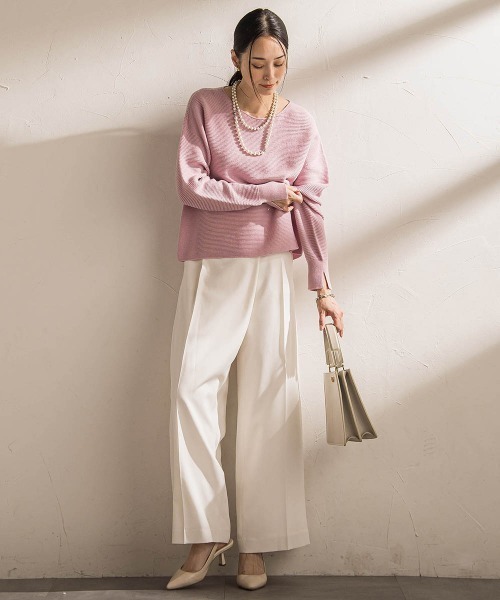LAUTREAMONT(ロートレアモン)の「ソフィーツイルストレッチワイドパンツ ≪洗える≫(その他パンツ・レディース・オフホワイト/チャコールグレー・7号/9号/11号)」の13枚目の写真