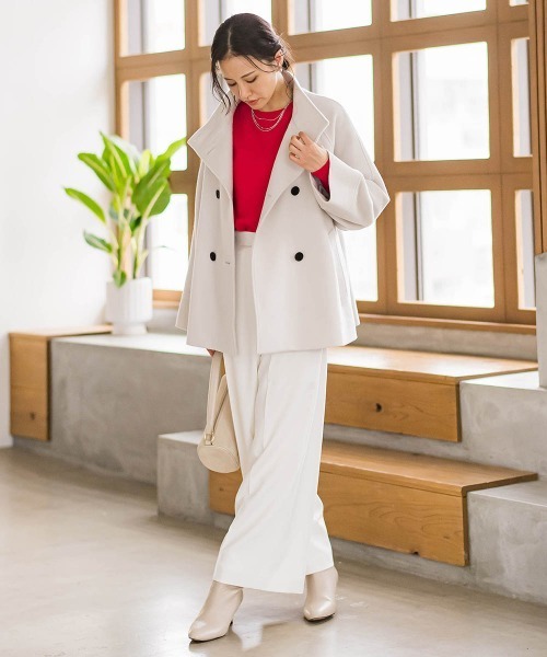 LAUTREAMONT(ロートレアモン)の「ソフィーツイルストレッチワイドパンツ ≪洗える≫(その他パンツ・レディース・オフホワイト/チャコールグレー・7号/9号/11号)」の7枚目の写真