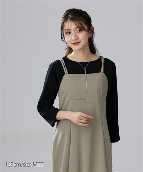 slattgir(スラットジール)の「高身長 綿100%汗染み防止七分袖カットソーTシャツ(トールサイズ)(Tシャツ/カットソー・レディース・ブラック/ブラウン系/オフホワイト・T3L/TLL/TL/TM/T5L/T4L)」の16枚目の写真