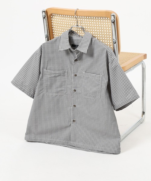 Jungle Storm（ジャングルストーム）の「JUNGLE STORM H/S小格子チェックショートレングスシャツ 半袖（シャツ/ブラウス・メンズ・チャコールグレー/ホワイト/ネイビー・M/L）」の2枚目の写真