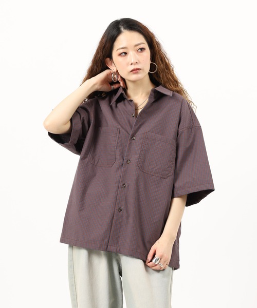 Jungle Storm（ジャングルストーム）の「JUNGLE STORM H/S小格子チェックショートレングスシャツ 半袖（シャツ/ブラウス・メンズ・チャコールグレー/ホワイト/ネイビー・M/L）」の5枚目の写真