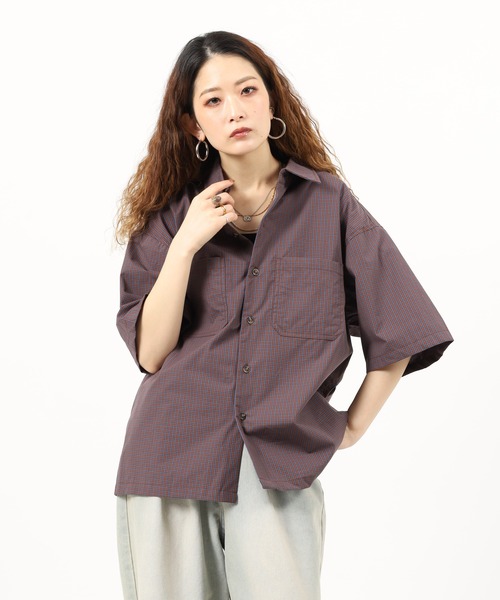 Jungle Storm（ジャングルストーム）の「JUNGLE STORM H/S小格子チェックショートレングスシャツ 半袖（シャツ/ブラウス・メンズ・チャコールグレー/ホワイト/ネイビー・M/L）」の6枚目の写真