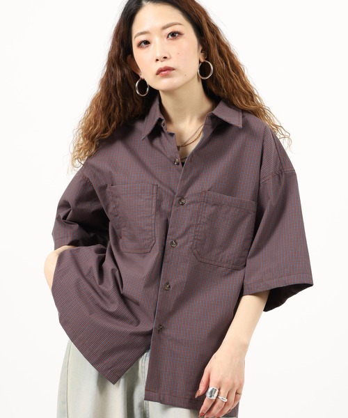 Jungle Storm（ジャングルストーム）の「JUNGLE STORM H/S小格子チェックショートレングスシャツ 半袖（シャツ/ブラウス・メンズ・チャコールグレー/ホワイト/ネイビー・M/L）」の4枚目の写真