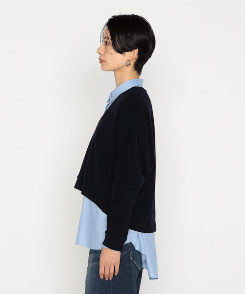 Gabardine K.T(ギャバジンケーティー)の「〔 +サイズ 〕 ニットコール レイヤードセーター(Tシャツ/カットソー・レディース・グレー/ライトグレー/ネイビー・13号)」の13枚目の写真