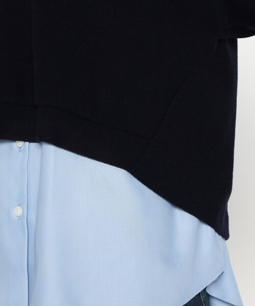 Gabardine K.T(ギャバジンケーティー)の「〔 +サイズ 〕 ニットコール レイヤードセーター(Tシャツ/カットソー・レディース・グレー/ライトグレー/ネイビー・13号)」の17枚目の写真