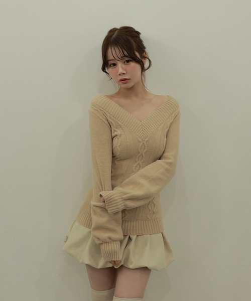 cable lulea knit tops/ケーブルルレアニットトップス（ニット