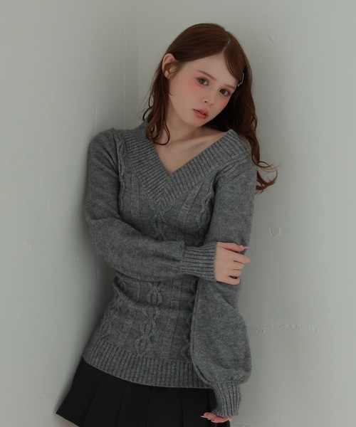 cable lulea knit tops/ケーブルルレアニットトップス（ニット