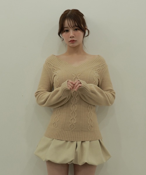cable lulea knit tops/ケーブルルレアニットトップス（ニット