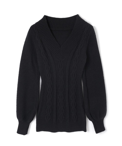 M DOLLY(エムドリー)の「cable lulea knit tops/ケーブルルレアニットトップス(ニット/セーター・レディース・ベージュ/ブラック/グレー・FREE)」の22枚目の写真