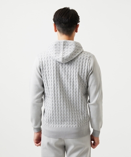 MICHEL KLEIN HOMME   （ミッシェルクランオム）の「【セットアップ】ニットジップアップパーカー（パーカー・メンズ・ライトグレー/ブラック・MEDIUM/LARGE/X-LARGE）」の8枚目の写真