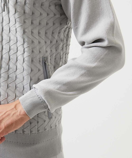 MICHEL KLEIN HOMME   （ミッシェルクランオム）の「【セットアップ】ニットジップアップパーカー（パーカー・メンズ・ライトグレー/ブラック・MEDIUM/LARGE/X-LARGE）」の10枚目の写真