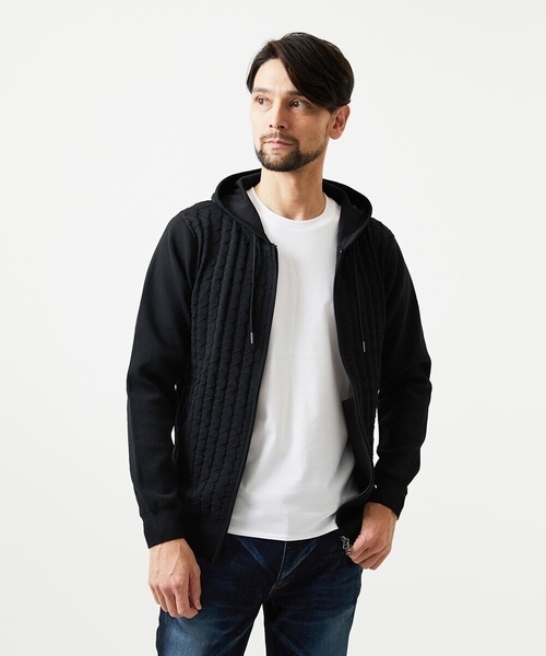 MICHEL KLEIN HOMME   （ミッシェルクランオム）の「【セットアップ】ニットジップアップパーカー（パーカー・メンズ・ライトグレー/ブラック・MEDIUM/LARGE/X-LARGE）」の16枚目の写真