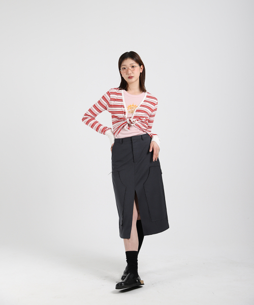 COTTONREBIRTHCLUB(コットンリバースクラブ)の「ダブルエッジスカート(グレー)(スカート・レディース・その他・SMALL/MEDIUM)」の2枚目の写真