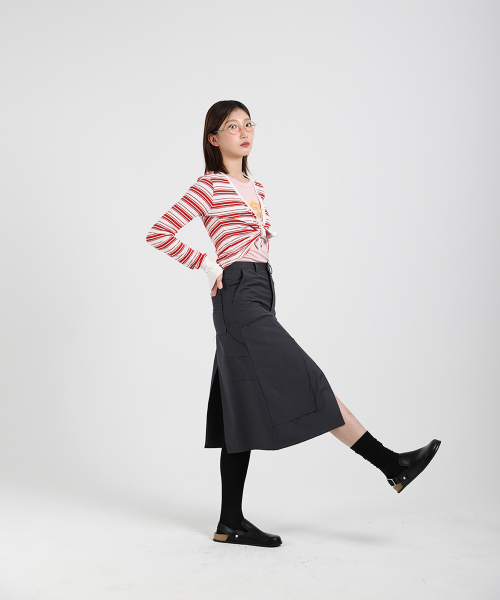 COTTONREBIRTHCLUB(コットンリバースクラブ)の「ダブルエッジスカート(グレー)(スカート・レディース・その他・SMALL/MEDIUM)」の3枚目の写真