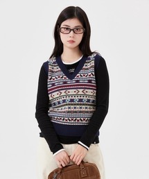 Wacky WiLLy（ワッキーウィリー）の「WOMEN'S PATTERN V-NECK VEST（ベスト）」