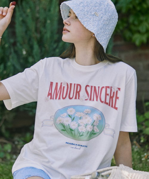 NONLOCAL(ノンローカル)の「Vintage Marguerite Print T-shirt - Off White(Tシャツ/カットソー・レディース・その他・FREE)」の1枚目の写真